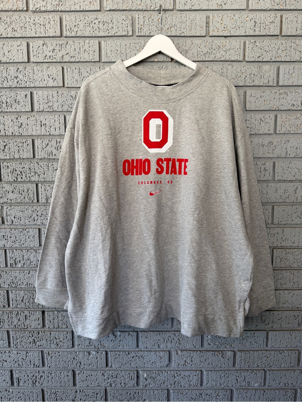 NWT Nike Mockneck Ohio State Buckeyes Crewneck Sweatshirt Size XXL Gray